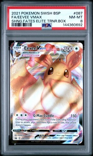 2021 POKEMON SWSH BLACK STAR PROMO #087 FULL ART/EEVEE VMAX PSA 8