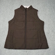 Merona Women's Reversible Puffer Vest Brown Pink Medium Polyester