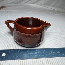 Vintage Marcrest Dot And Daisy Brown Glaze Creamer
