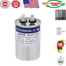 30uF Round Capacitor for AC Unit and Pool Pumps - 370/440/450VAC Compatibility