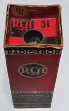 RCA TYPE 31 POWER TRIODE - NOS/NIB - TESTED - FOR 2 VOLT BATTERY SETS