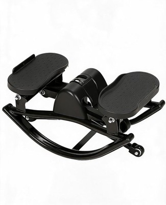 Dual-Motion Rocking Stepper w/ Resistance Bands, Heavy Duty Body Cardio Machine