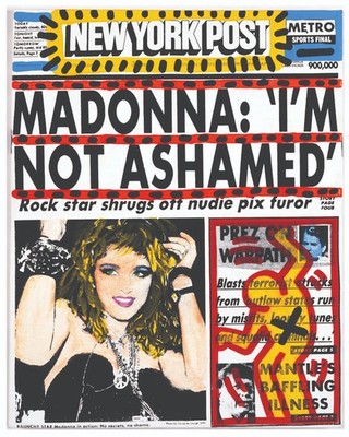 Andy Warhol x Keith Haring 1985 Madonna I'M NOT ASHAMED 16x20'' Poster.