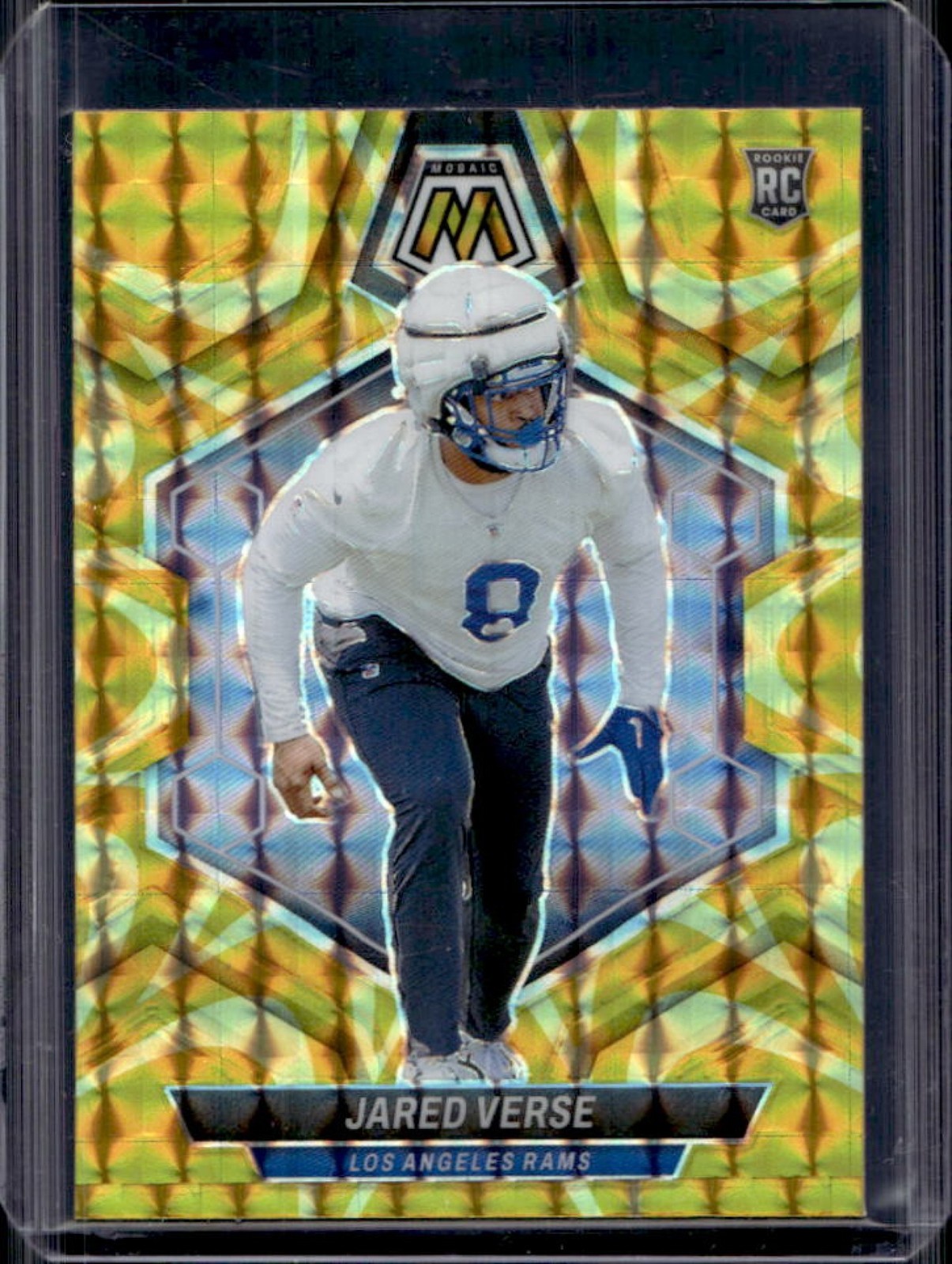 2024 Panini Mosaic Jared Verse RC Reactive Yellow Prizm Rookie #319 Rams