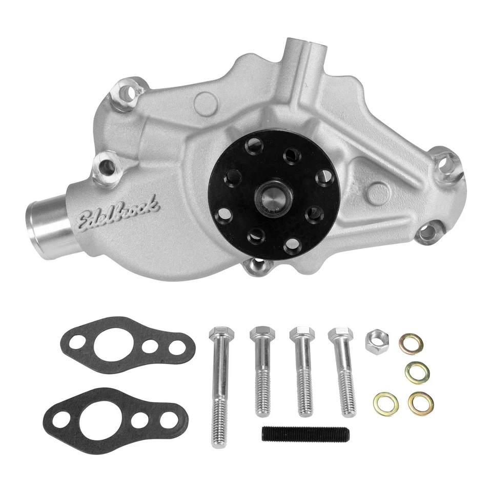 Edelbrock 88150, One SBC Water Pump Short- 3/4in Shaft- R/R Satin Aluminum Perfo - Image 3 of 4