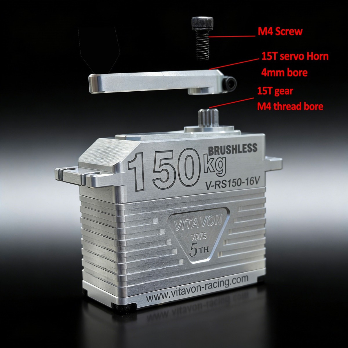 Vitavon CNC Alu7075 150kg V2 15T Brushless Digtal Servo For 1/5
