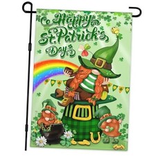St Patrick's Day Garden Flag 12x18 Inch Double Sided Irish Lucky Shamrock
