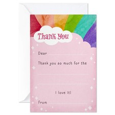 Hallmark Kids Fill in the Blank Thank You Cards, Rainbow 20 Cards with Envelope