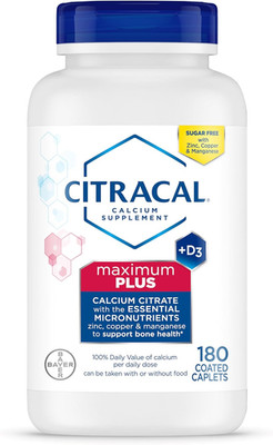 Maximum plus Calcium Supplement - Calcium Citrate with Vitamin D3, Zinc, & Essen
