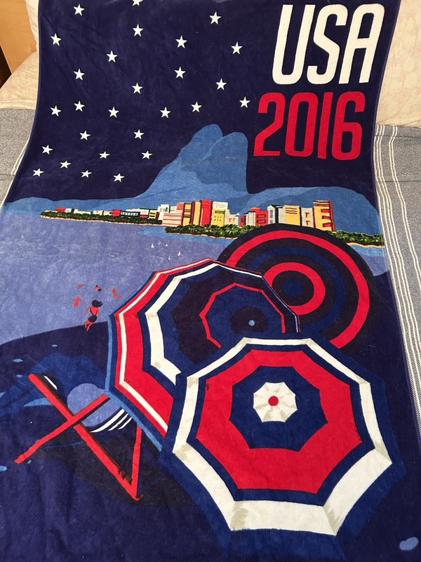 RARE POLO Ralph Lauren Team USA 2016 Rio OLYMPIC  beach towel - blue . NWT
