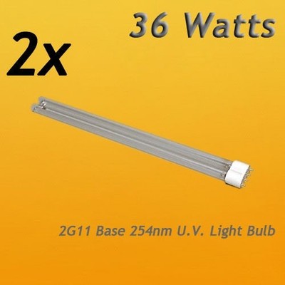 2x 36 Watts 36W UVC Bulbs for Coralife Turbo Twist Jebao Tetra Pond Clarifier