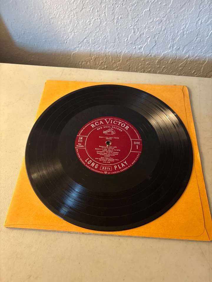 MARIO LANZA ПОЕТ РОЖДЕСТВЕНСКИЕ ПЕСНИ 10» LP 1951 RCA МОНО LM155 ВИНИЛ ПРАЗДНИК VG/VG - Изображение 3 из 4