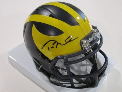 Tom Brady Autographed Michigan Mini Helmet With COA
