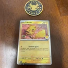 HOLO Cosmic Sparkle Pokémon Day 2026 Pikachu w/Stamp and Coin Promo Pokemon Card