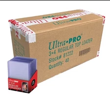 ULTRA PRO REGULAR 3X4 STANDARD TOP LOADER (40 PACKS - 25) TOPLOADER 1000 CT CASE