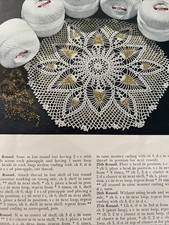 Vintage 1950 Crochet PATTERN Pineapples and Beads 10  Table Top DOILY