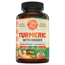 Organic Turmeric Curcumin with Ginger & Black Pepper (2 Month Supply). USA Made.