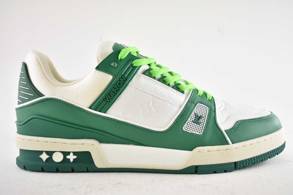 Louis Vuitton Green White Empreinte Leather Low Top Trainer