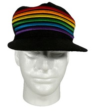 New Cap Mens Cap Hat Black Gay Pride Adjustable Rainbow Print Lgbtq