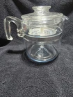 Vintage Pyrex Flameware 7756-B 6 Cup Glass Percolator Coffee Pot Near Complete