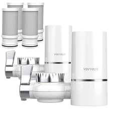 Vortopt 2 Faucet Water Filter for Sink, Rapid Flow - 400 Gallons Faucet Mount...