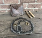 Vintage Francis Wood & Son Military WW1 Folding Trench Saw With Handles & Pouch