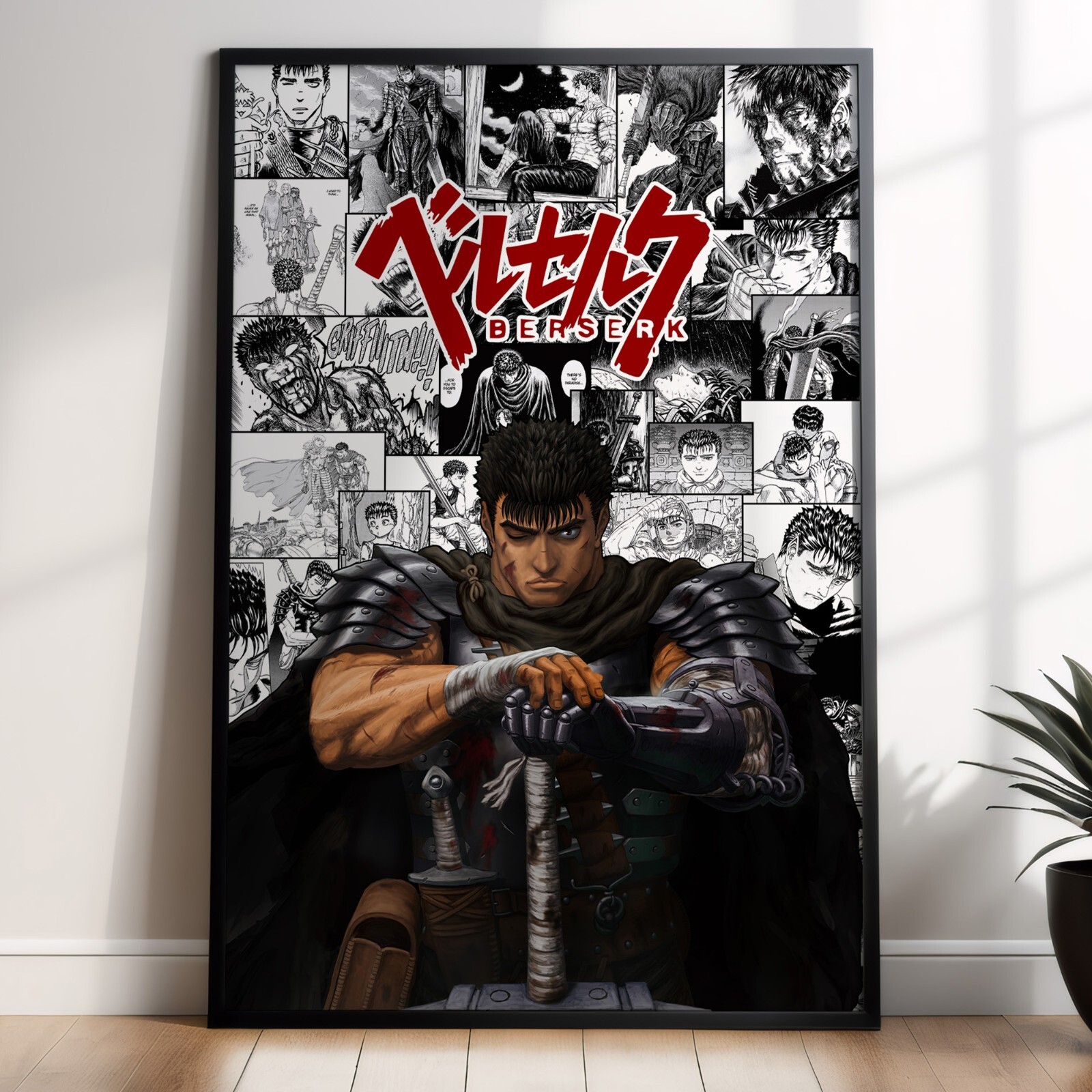 Berserk Guts Anime Wall Art Manga Canvas Print Poster