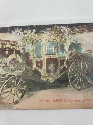 C 1907 Carroza De Maximiliano Parade Carriage Mexico Tarjeta Postal UDB Postcard