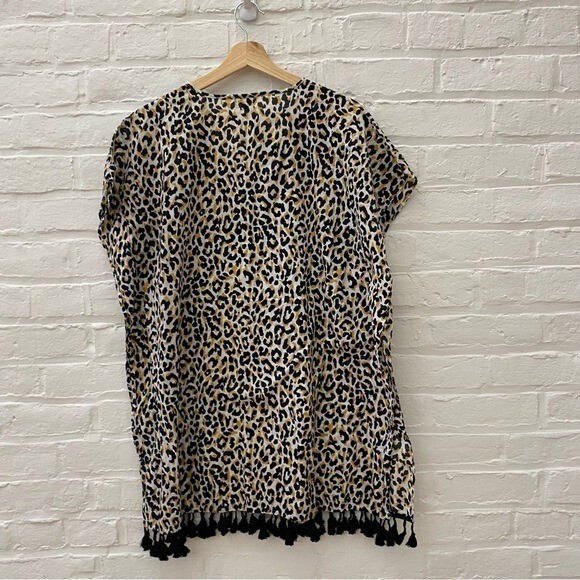 J. Crew Leopard Tassel Swim Beach Cover Up Tunic Tassels Small eBay