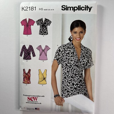 Simplicity 2181 Plissee Fold Top Shirt Bluse Jersey Weste Damen Neu ungeschnittenes Muster