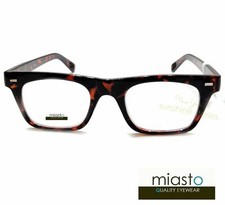 2 PAIRS MIASTO "HARVARD" RETRO THICK NERD READING GLASSES 1.00 BROWN-FLAT TOP