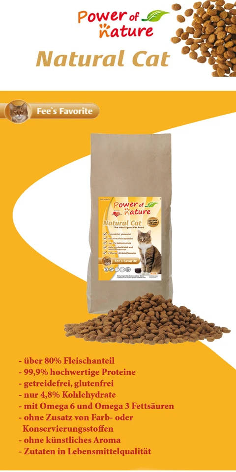 2 kg Power of Nature Fees Favorite Katzenfutter Trockenfutter Huhn getreidefrei  - Bild 2 von 2