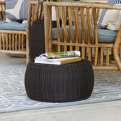 Resin wicker footstool deals