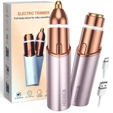 Facial Hair Removal 2 in 1 Electric Painless Eyebrow LED USB Rechargeable