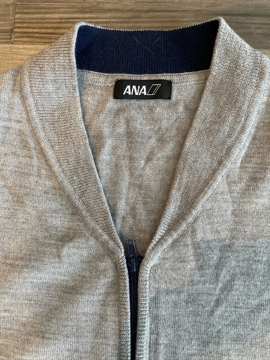 ANA All Nippon Airways First Class Lounge Cardigan Wool Unisex Large NWOT