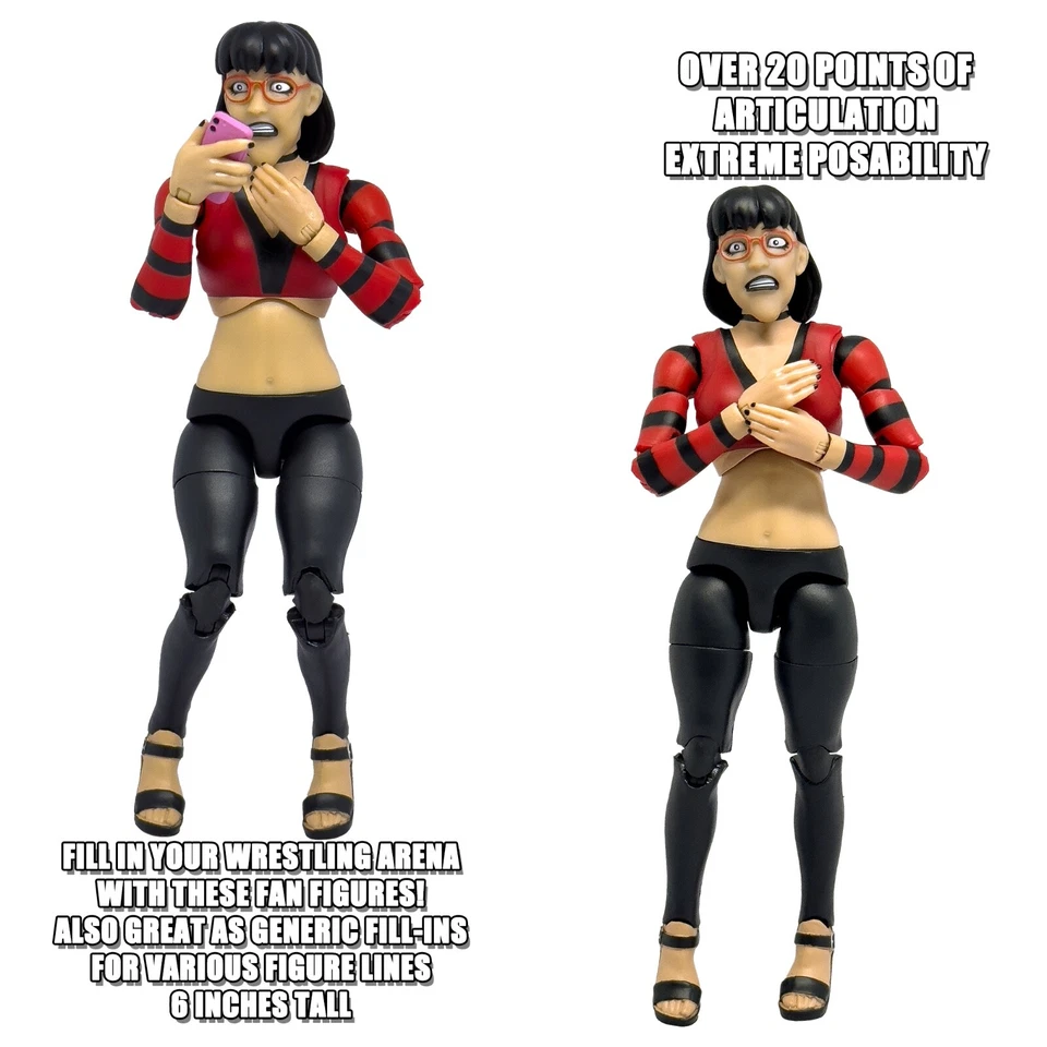 Ultimate Wrestling Crowd Fan Figures para WWE y AEW Wrestling Figures: Lisa Foto 2 de 4