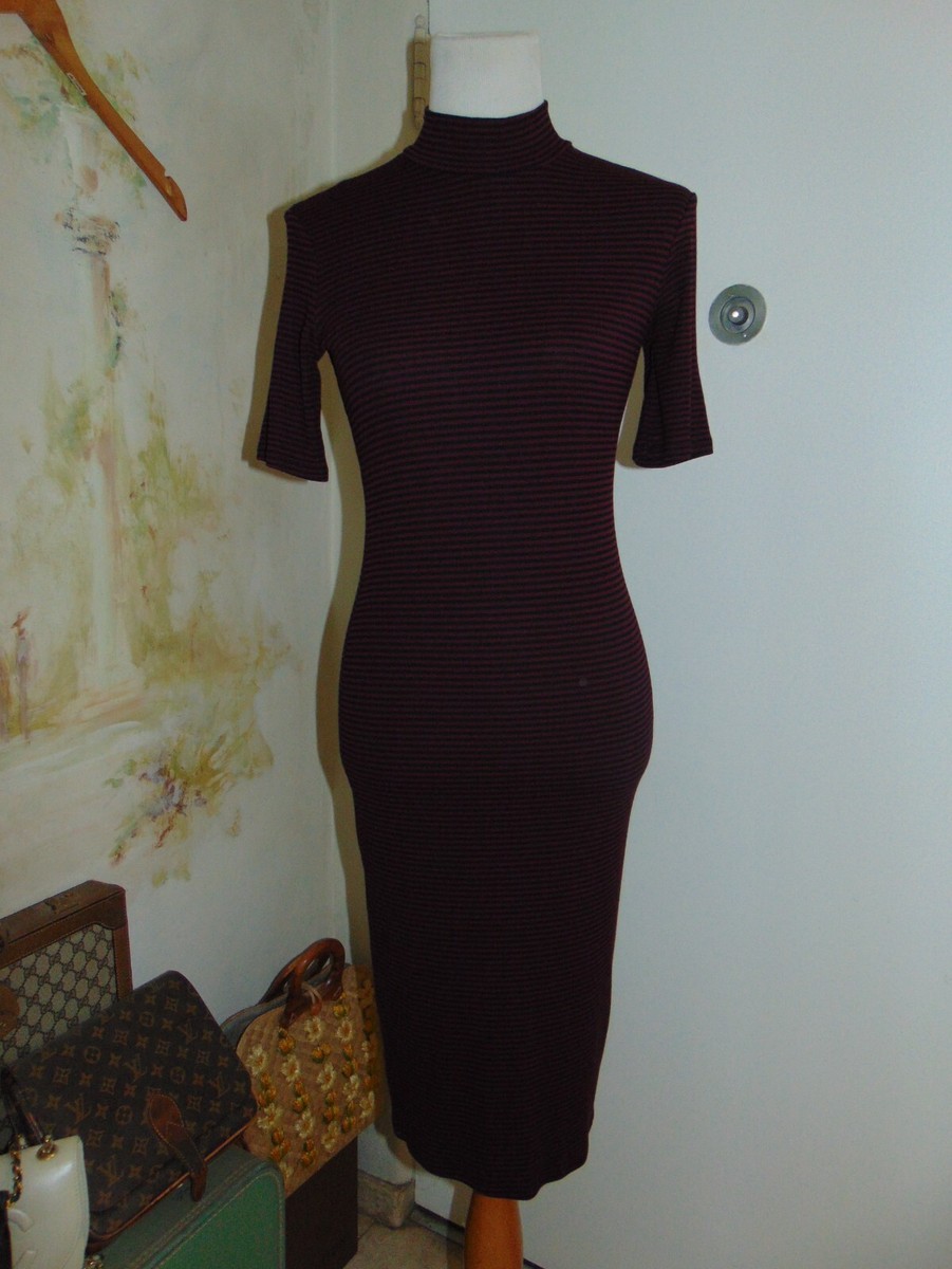 Forever 21 Burgundy Black Striped Knit Sweater Medium Fitted Dress Short Sleeve | eBay Forever 21 Burgundy Black Striped Knit Sweater Medium Fitted Dress Short Sleeve | eBay