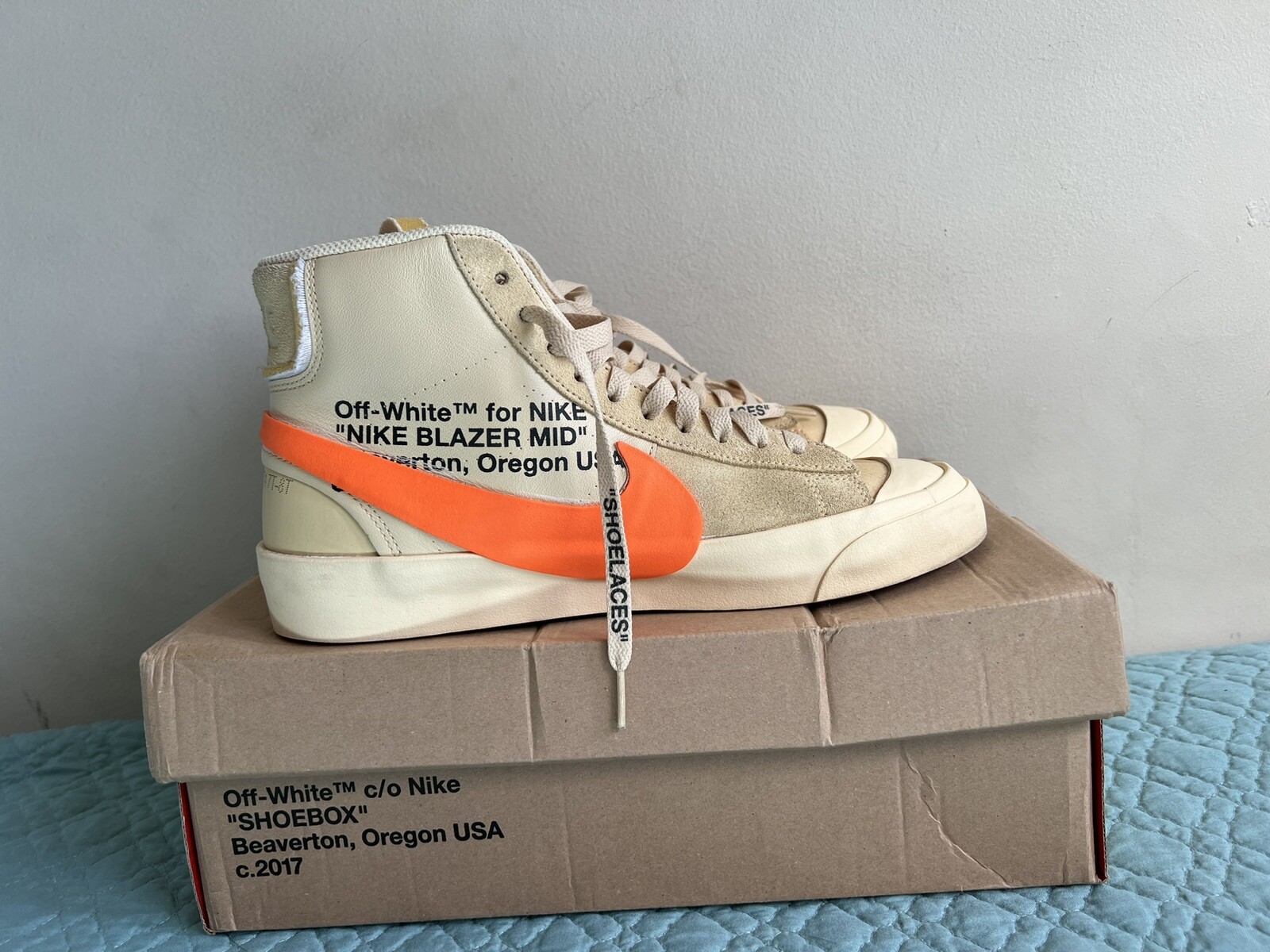 off white blazer tag
