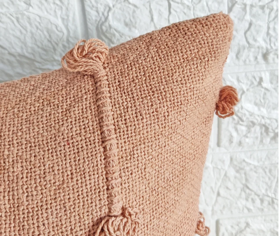 Funda de almohada Boho rosa rubor 20x12 pulgadas Foto 3 de 3