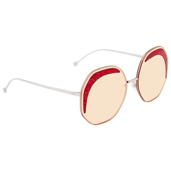 Fendi Orange Silver Ff0358/S40g Geometric Women\'s Anti-reflective Sunglasses Authentic FENDI FF0358S 40G/W7 Silver/Geometric 63mm  main image 4
