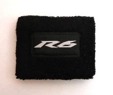 YAMAHA R6 BRAKE RESERVOIR SOCKS FLUID COVER TANK BLACK/GRAY YZF 600 MOTO GP SOCK