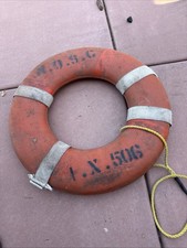 Vintage Boat Life Ring Buoy Nautical Navy Ope...