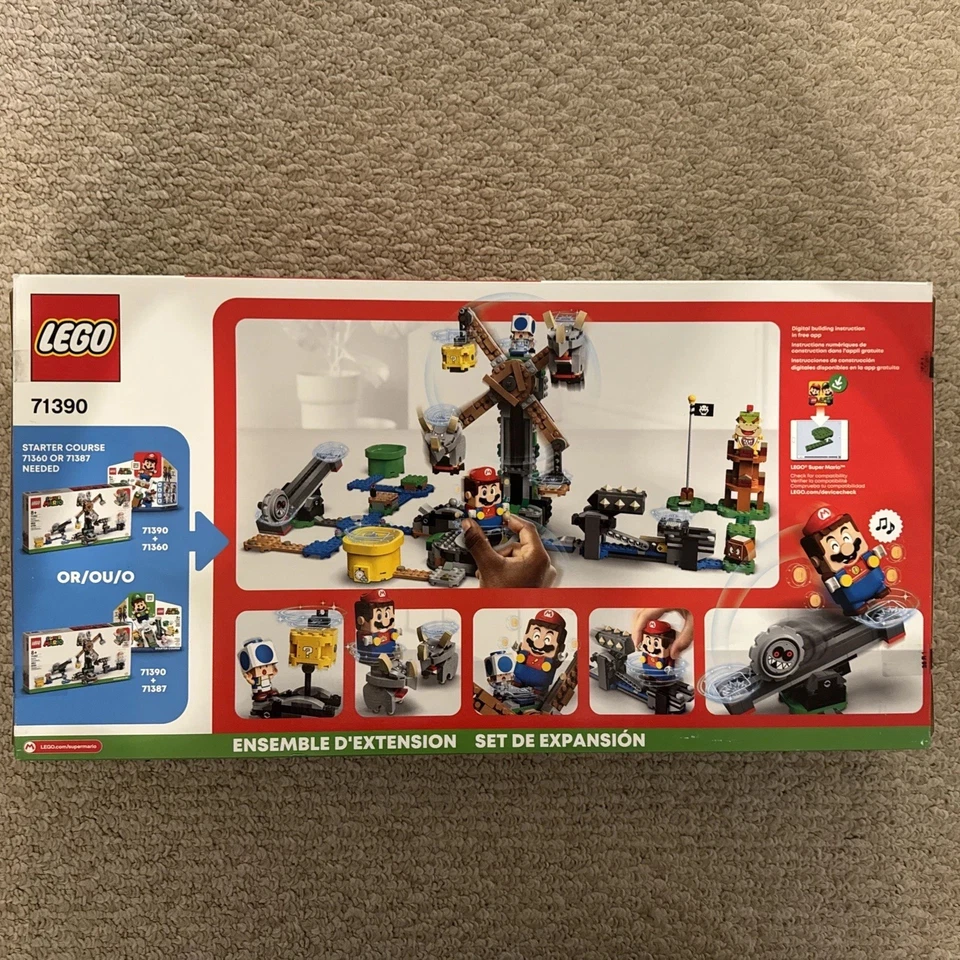 LEGO Super Mario: Reznor Knockdown Expansion Set (71390) NEW SEALED BOX Grrrol - Image 2 of 2