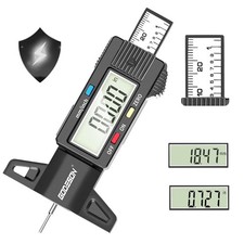 Medidor digital de profundidad de banda de rodadura de neumáticos GODESON, 0-1", medidor de 0-25,4 mm pulgadas con LCD grande