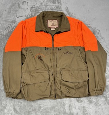 Vintage Bird N Lite Hunting Shooting Jacket Mens XL Pella Cotton Orange Tan Vest