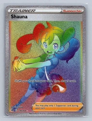 Shauna 278/264 Rainbow Rare Fusion Strike Holo NM Nishida Free Shipping MM-09-09