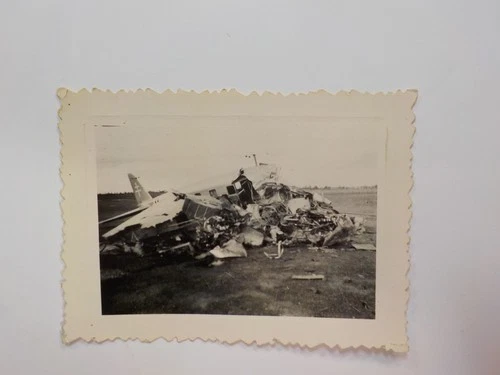 WW2 Photo Aircraft Crashed Military Photograph World War Two WW II VTG WW11 WWII