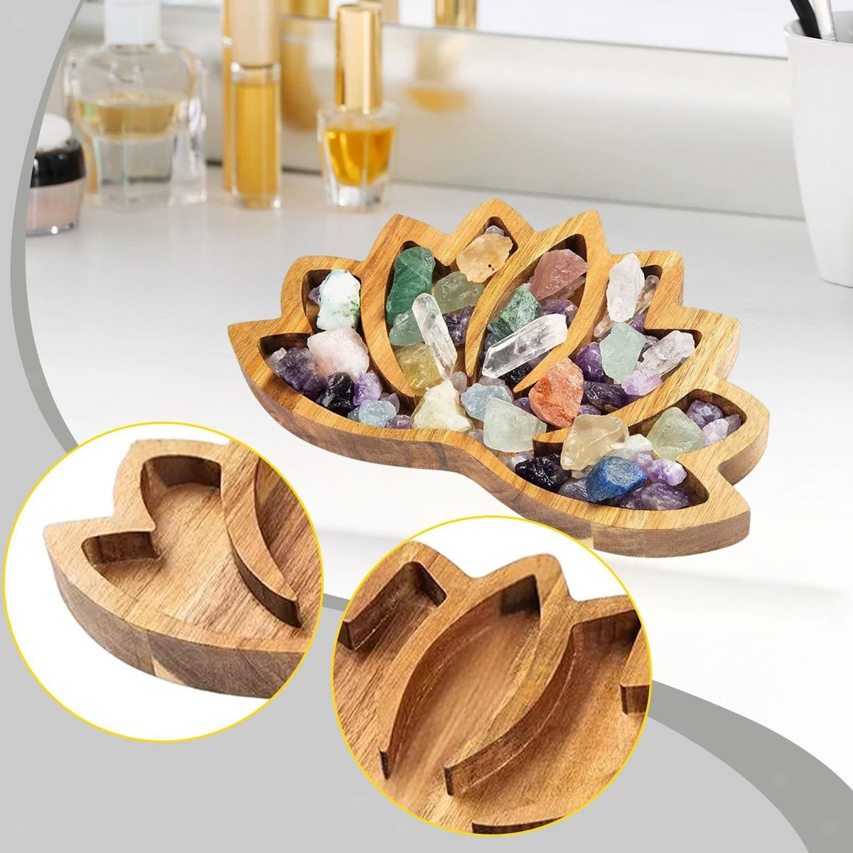 PATIKIL Legno Vassoio Vassoio 9x6, Rettangolare Decorativo