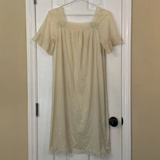 Vintage KAYSER Nightgown Gold Nylon Sz S
