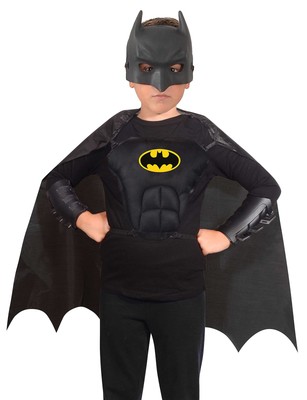 Batman Disguise Kit official DC Comics One size boy 5-12 years mask, cape, bo...